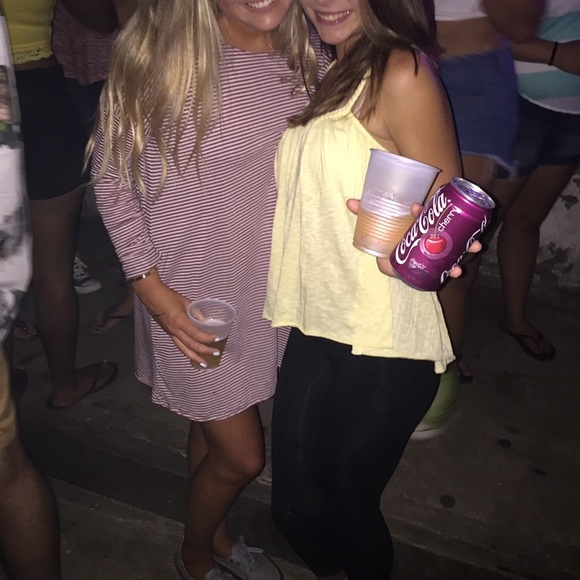 Volcom Long Sleeve Striped Tee Shirt Dress - Picture 3 of 3